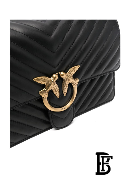 Pinko  Black Leather Women Handbag 100941A0Gk Z99Q – Elegant Everyday Shoulder Bag image 4