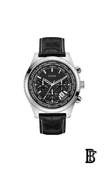 GUESS Men's Leather Analog  Wrist Watch W0500G2 + Gift perfume Tester 30 ml image 2