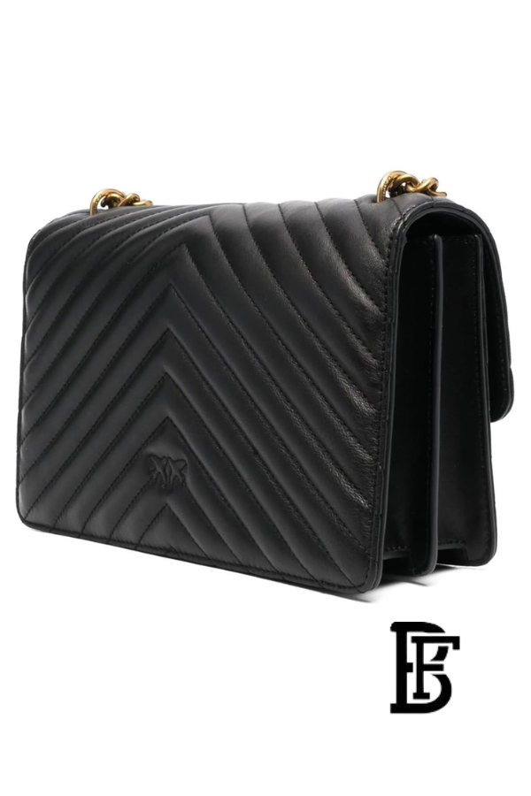 Pinko  Black Leather Women Handbag 100941A0Gk Z99Q – Elegant Everyday Shoulder Bag image 3