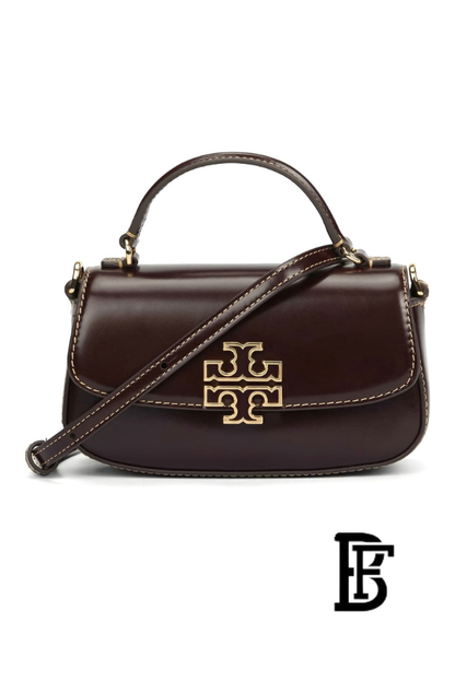 Tory Burch Brown Leather Women Handbag 153726  – Elegant Everyday Shoulder Bag image 1