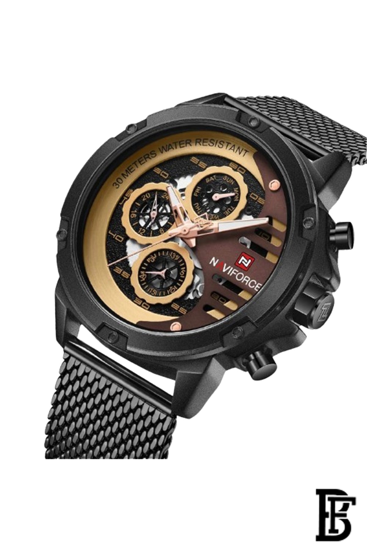NAVIFORCE NF9110S B/RG/BN   MEN'S Stainless Steel Wrist Watch image 2