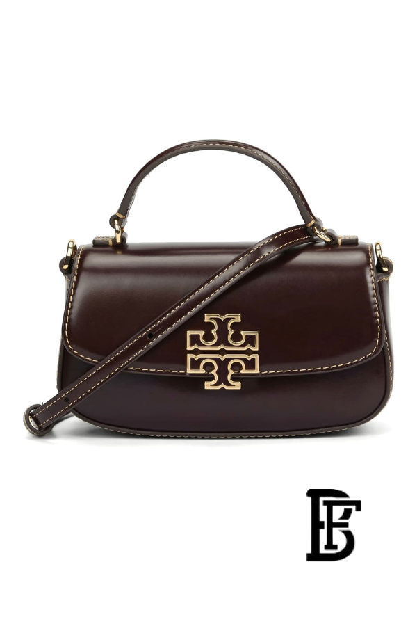 Tory Burch Brown Leather Women Handbag 153726  – Elegant Everyday Shoulder Bag image 0