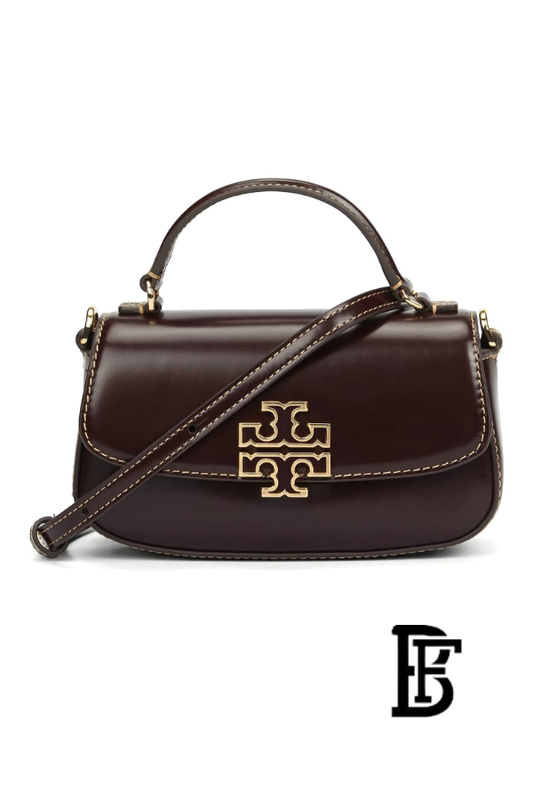 Tory Burch Brown Leather Women Handbag 153726  – Elegant Everyday Shoulder Bag image 0