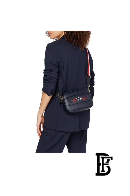 Tommy Hilfiger Blue Leather Women Handbag Aw0Aw11073 – Elegant Everyday Shoulder Bag image 10