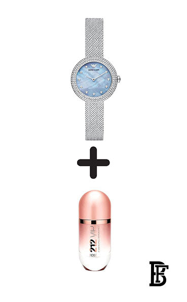 EMPORIO ARMANI Women's Analog Wrist Watch AR11380 - 30 mm - Silver + Gift perfume Tester 30 ml image 0