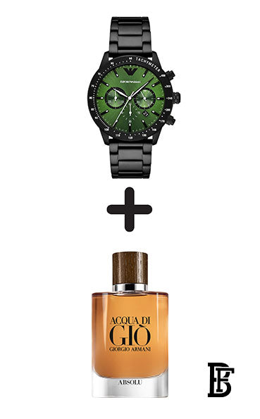 EMPORIO ARMANI Men's Mario Stainless Steel Chronograph Wrist Watch AR11472 - 43mm - Black + Gift perfume tester 30 ml image 1