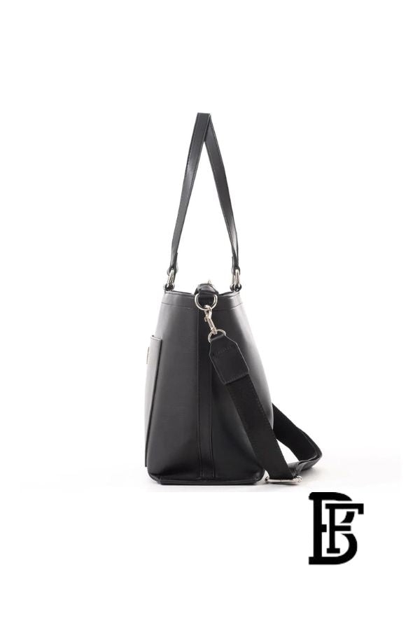 Tommy Hilfiger Black Leather Women Handbag  – Elegant Everyday Shoulder Bag image 3