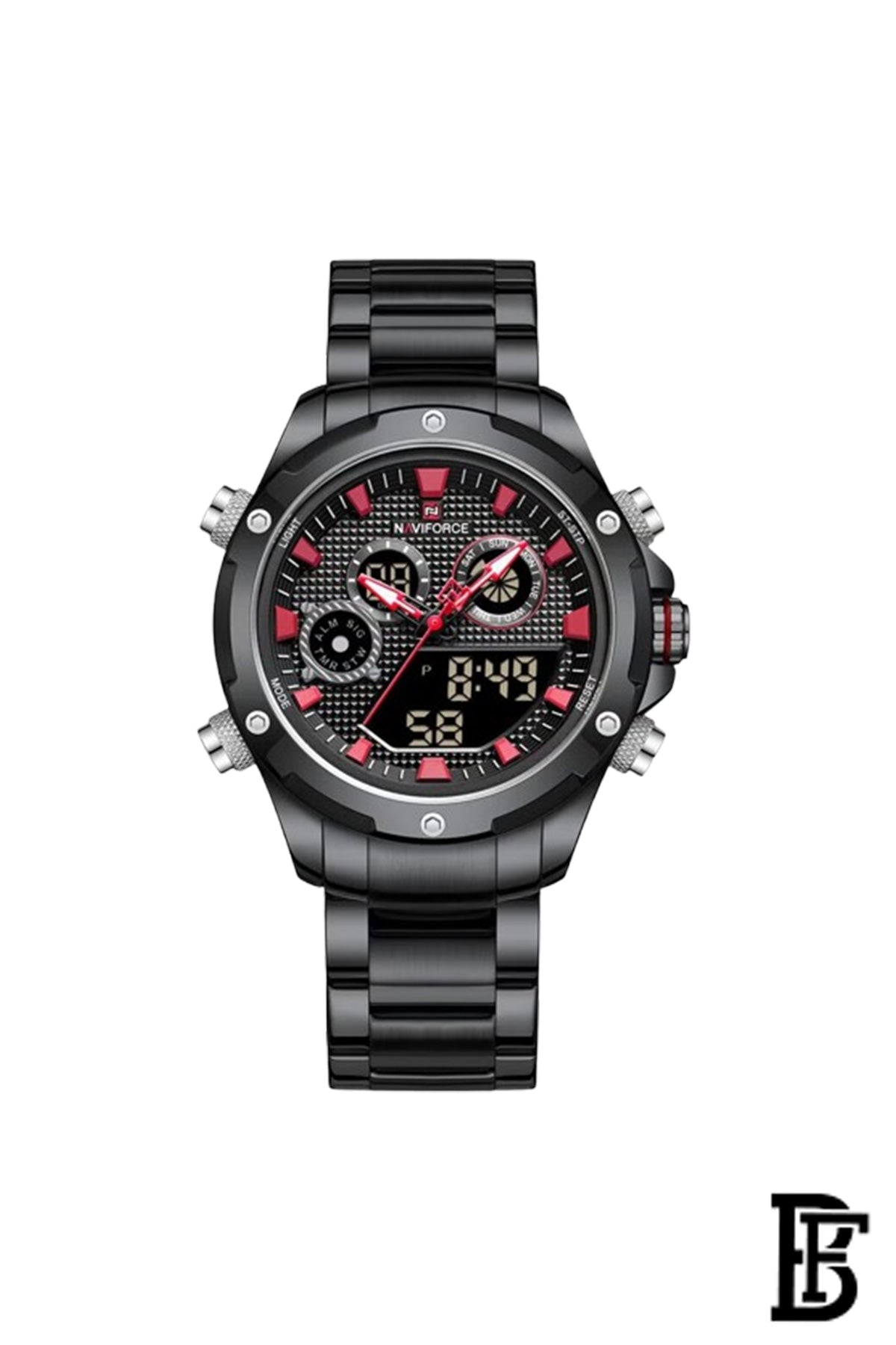 NAVIFORCE NF9217 B/R  MEN'S Stainless Steel Analog Wrist Watch image 0
