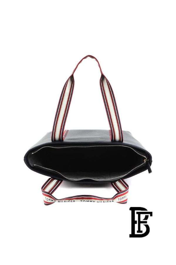Tommy Hilfiger Navy Blue Leather Women Handbag Aw0Aw14218 – Elegant Everyday Handbag image 8