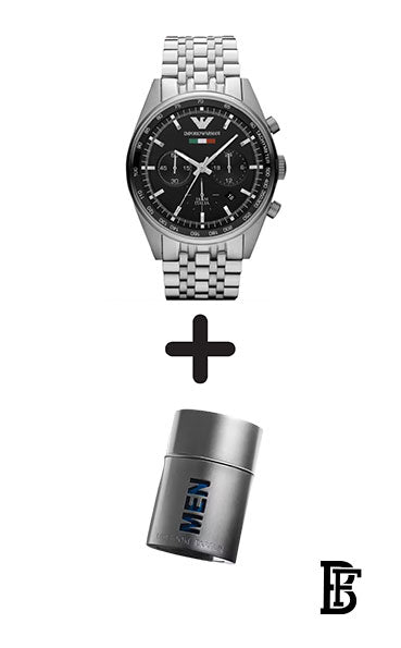 EMPORIO ARMANI Men's Stainless Steel Chronograph Watch AR5983 + Gift perfume Tester 30 ml image 1