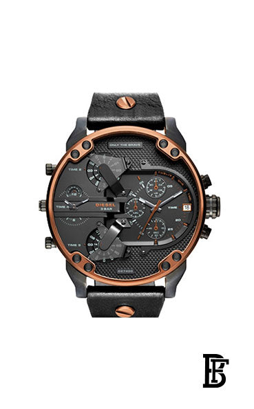 DIESEL Men's Mr. Daddy 2.0 Round Shape Leather Band Analog Wrist Watch 57 mm - Black - DZ7400 image 0