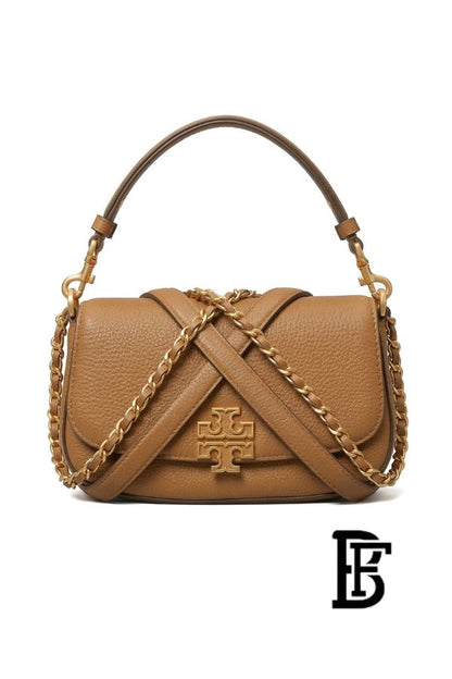 Tory Burch Brown Leather Women Handbag 138772  – Elegant Everyday Shoulder Bag image 1