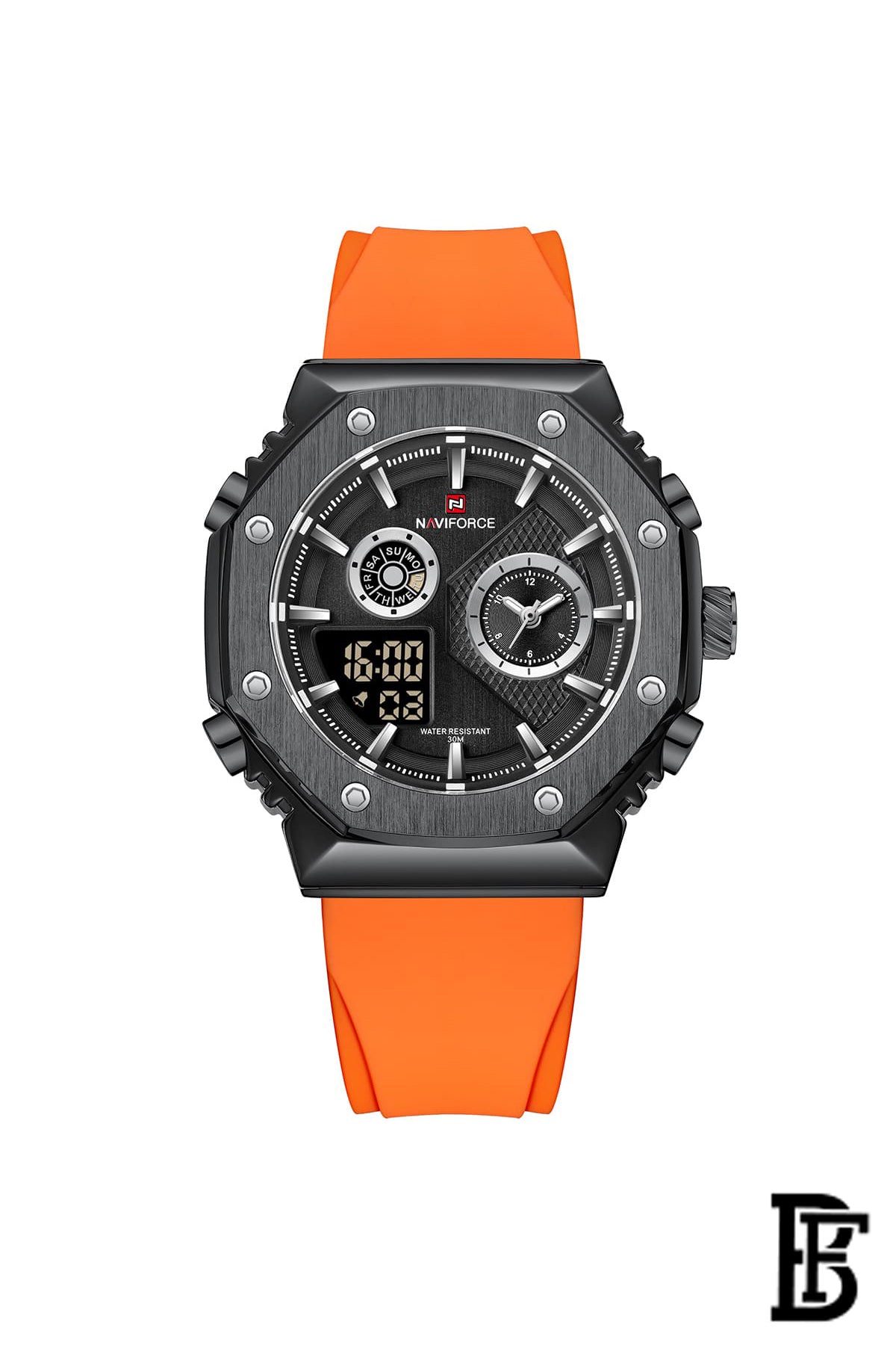 Naviforce NF9216T B/B/O    Men's Analog Leather Watch image 0