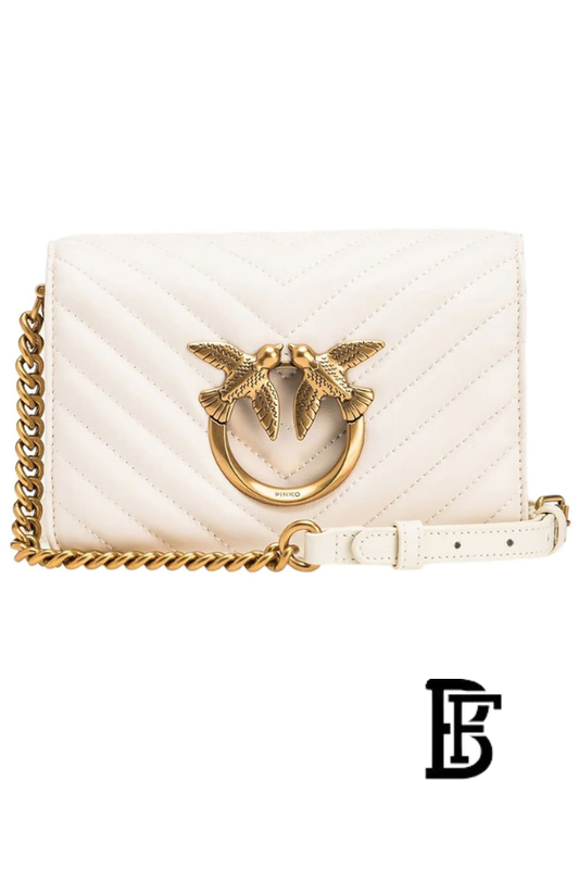 Pinko  White  Leather Women Handbag 100063A0Gk Z14Q – Elegant Everyday Shoulder Bag image 1