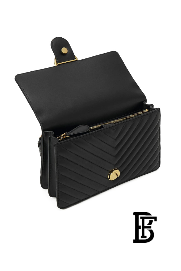 Pinko  Black Leather Women Handbag 100941A0Gk Z99Q – Elegant Everyday Shoulder Bag image 6