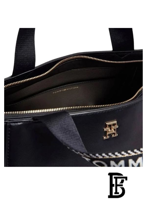 Tommy Hilfiger Black Leather Women Handbag AW0AW16005 – Elegant Everyday Shoulder Bag image 5
