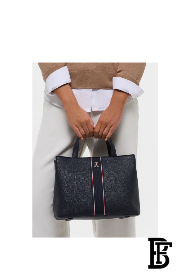 Tommy Hilfiger Dark Blue Leather Women Handbag  – Elegant Everyday Handbag image 1