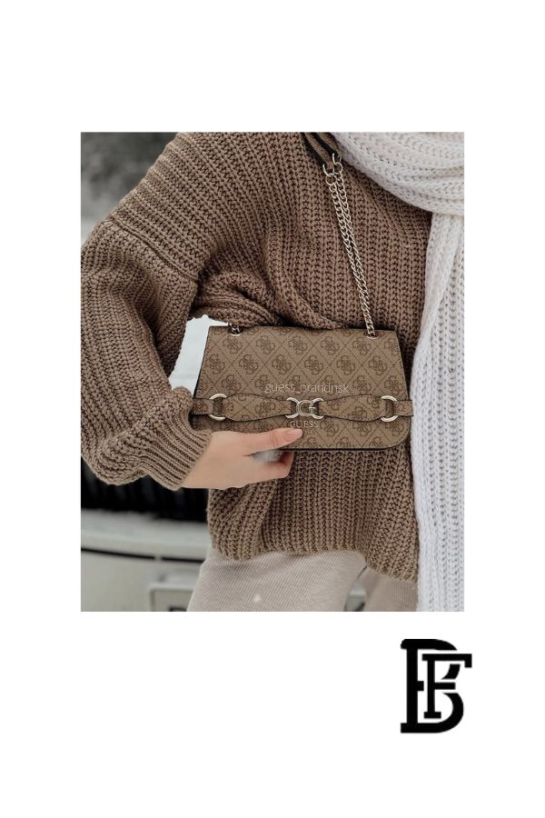 Guess Beige Women Elegant Everyday Shoulder Bag image 6