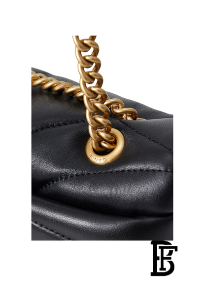 Pinko  Black Leather Women Handbag 100038A1Ex Z99Q  – Elegant Everyday Shoulder Bag image 9