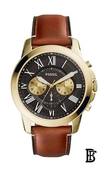 FOSSILMen's Grant Leather Chronograph Watch FS5297 - 44 mm - Brown image 0