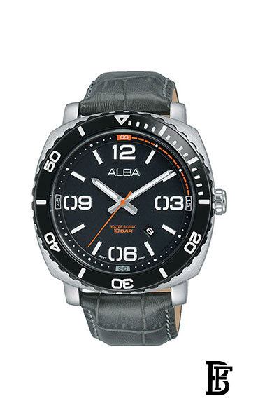 Alba AG8H97X Men's Leather Quartz  Analog Wrist Watch  Warranty from Elaraby Group image 1