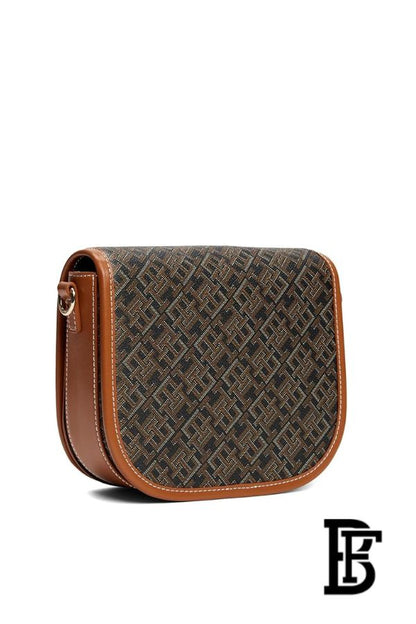 Tommy Hilfiger Monogram Leather Saddle Crossbody Bag – Adjustable Strap image 2