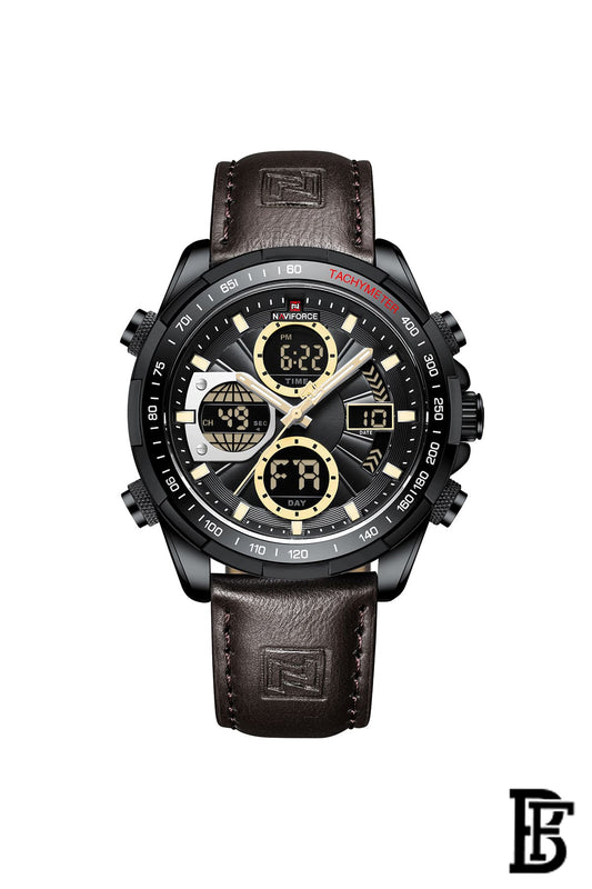 Naviforce NF9197L B/Y/D.BN  Men's Analog Leather Watch image 0