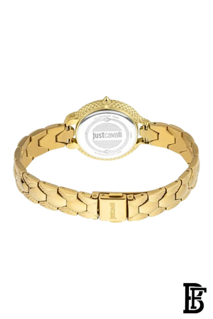 JUST CAVALLI Women's Snake Quartz WATCH Cerimonioso Yellow Gold Green image 3