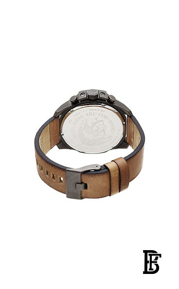 DIESEL Men's Mega Chief Round Shape Leather Band Chronograph Wrist Watch 59 mm - Brown - DZ4280 image 3