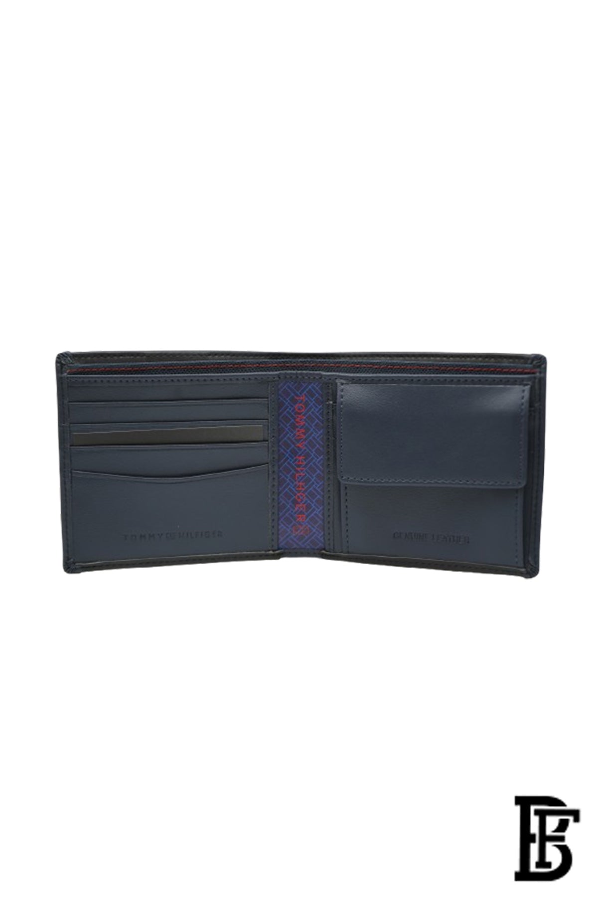 Tommy Hilfiger Wallet  is a one to face solid style covered in light/black leather image 9