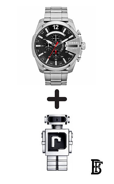 DIESEL Men's Mega Chief Water Resistant Chronograph Watch DZ4308 + Gift perfume Tester 30 ml image 0