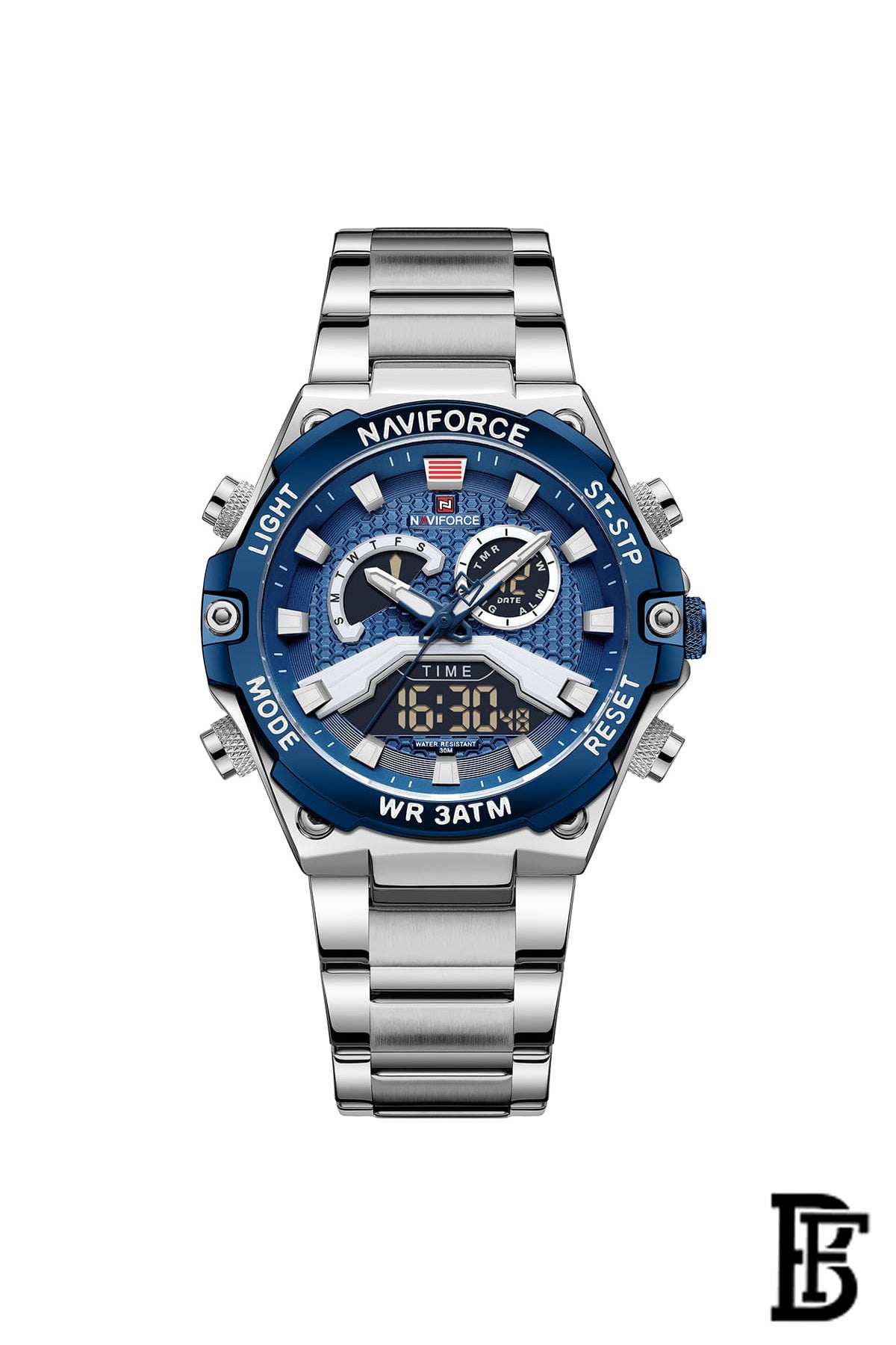 NAVIFORCE NF9207 S/BE/BE MEN'S Stainless Steel Analog Wrist Watch image 0