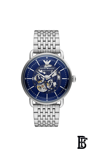 EMPORIO ARMANI Men's Aviator Water Resistance Stainless Steel Analog Watch AR60024 - 43 mm - Silver Automatic image 1