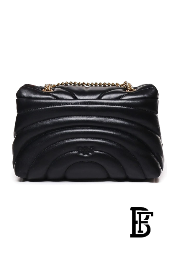 Pinko  Black Leather Women Handbag 100038A1Ex Z99Q  – Elegant Everyday Shoulder Bag image 4