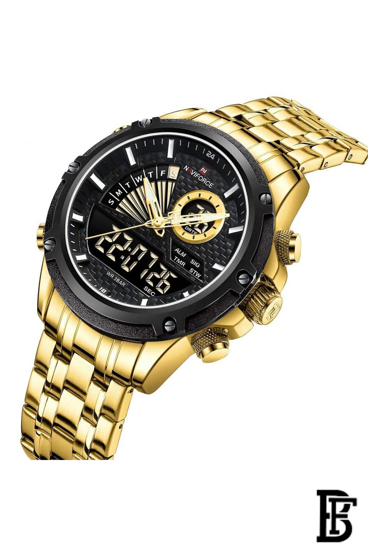 NAVIFORCE NF9205 G/B      MEN'S Stainless Steel Analog Wrist Watch image 2