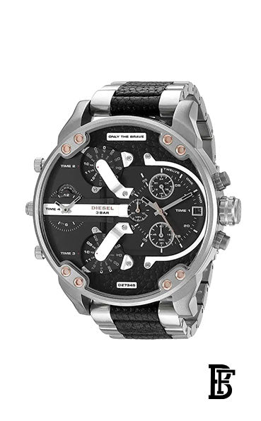 Diesel Two Tone Stainless Black dial Watch for Men's DZ7349 + Gift perfume Tester 30 ml image 2