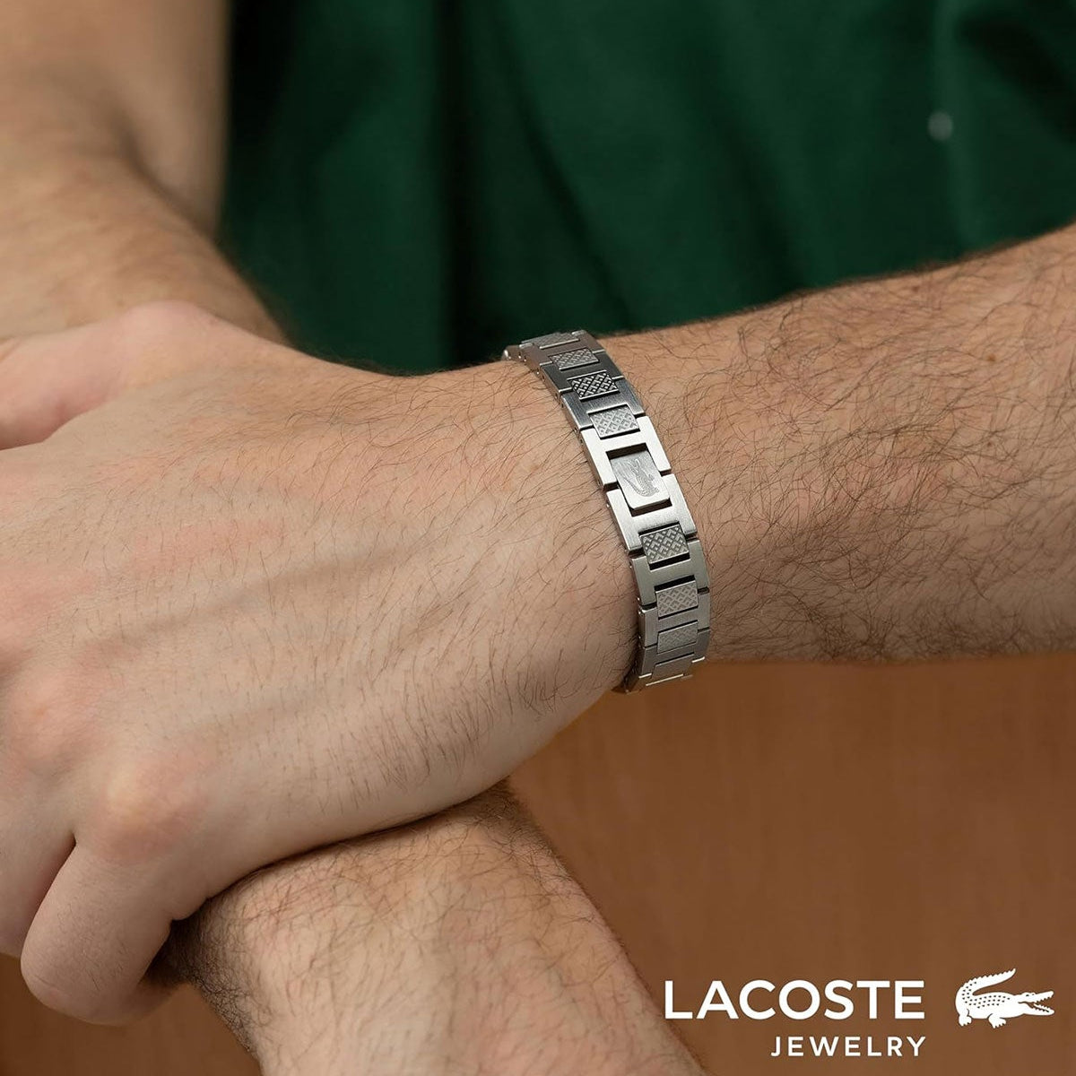 Lacoste Men's METROPOLE Collection Link Bracelet Embellished with Petit Piqué Pattern image 3