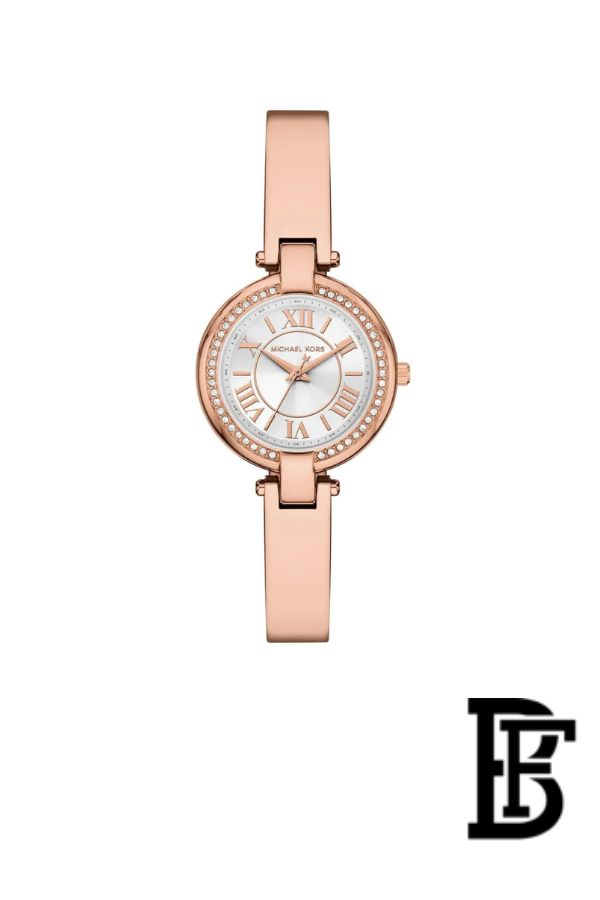 Michael Kors Mini Laney Women's Watch MKO1111 – Silver Dial & Rose Gold Stainless Steel Strap image 1