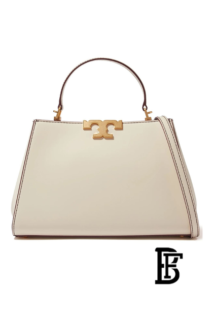 Tory Burch Light Cream Leather Women Handbag 159379 100 – Elegant Everyday Shoulder Bag image 1