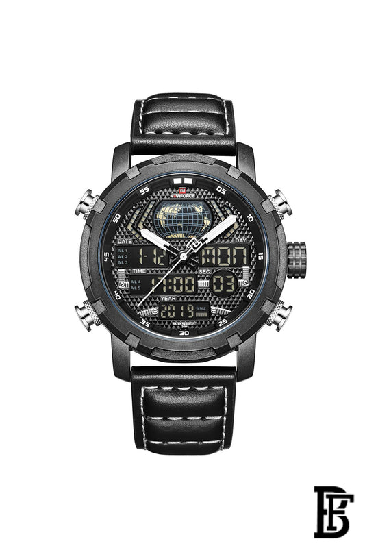 Naviforce NF9160 BWB    Men's Analog Leather Watch image 1
