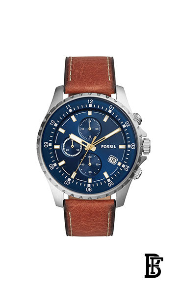 FOSSIL FS5675 Men's Analog Round Shape Leather Wrist Watch - 48 Mm + Gift perfume tester 30 ml image 2