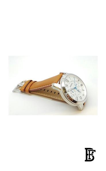 FOSSILMen's Grant White Dial Leather Band Chronograph Watch FS5060 image 3