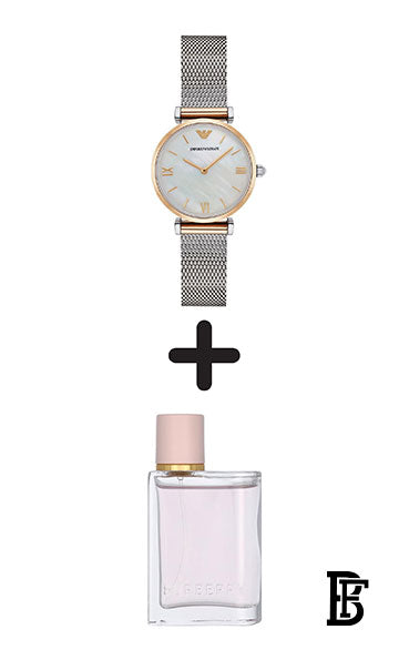 EMPORIO ARMANI Women's Stainless Steel Clasp Analog Watch ar2068 + Gift perfume Tester 30 ml image 1
