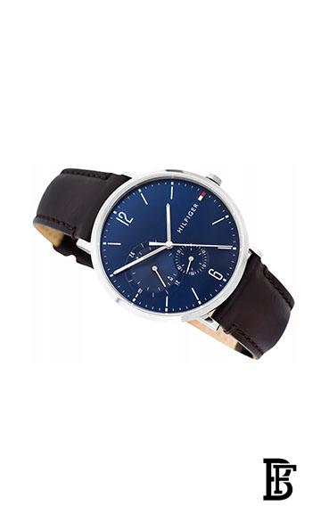 TOMMY HILFIGERMen's Round Shape Leather Band Analog Wrist Watch 40 mm - Brown - 1791508 image 2