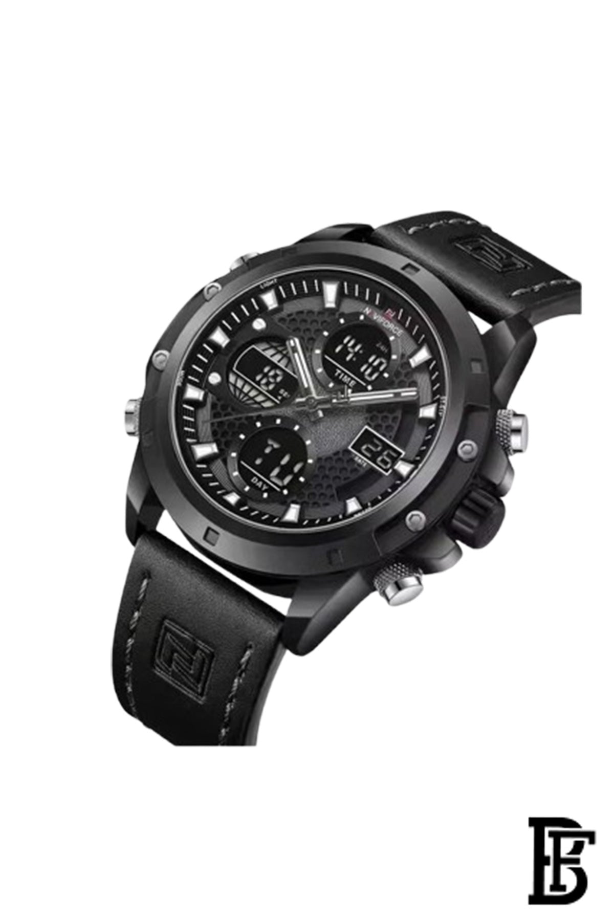 Naviforce NF9225 B/GY/B   Men's Analog Leather Watch image 2