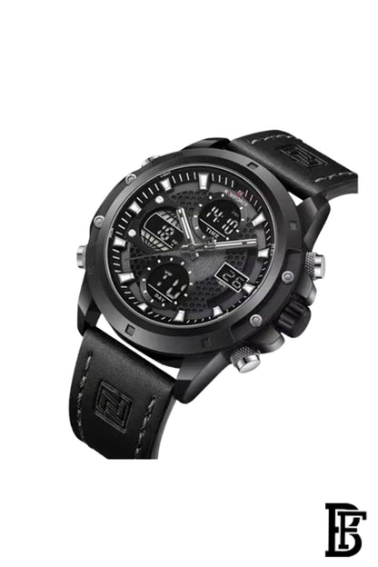 Naviforce NF9225 B/GY/B   Men's Analog Leather Watch image 2