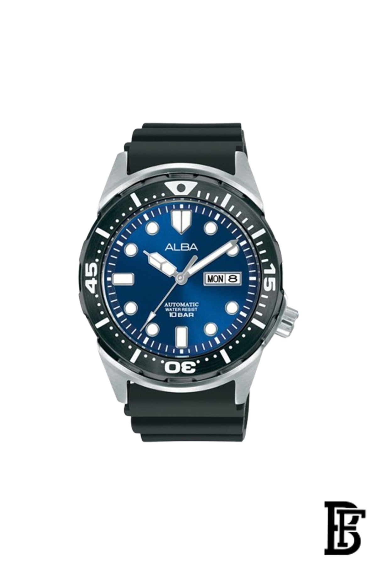 ALBA Men's Hand Watch ACTIVE Black Silicone Strap, Blue Dial AL4379X image 1