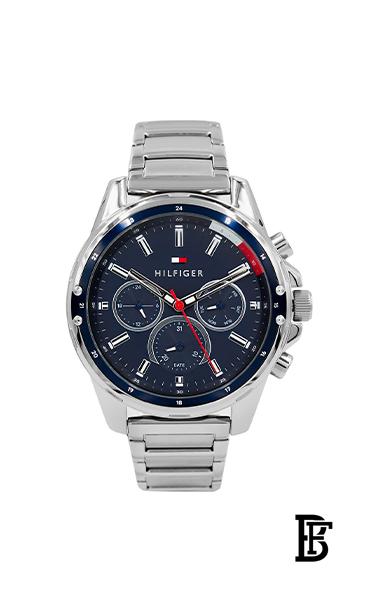 TOMMY HILFIGERMen’s Mason Round Shape Stainless Steel Analog Wrist Watch 45 mm – Silver – 1791788+sun glasses gift sg4 image 2