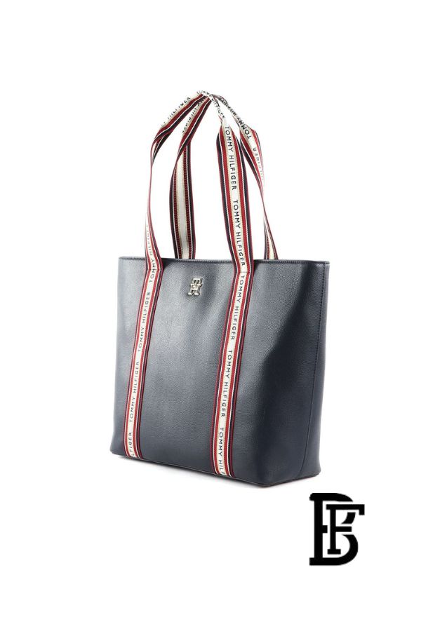 Tommy Hilfiger Navy Blue Leather Women Handbag Aw0Aw14218 – Elegant Everyday Handbag image 5
