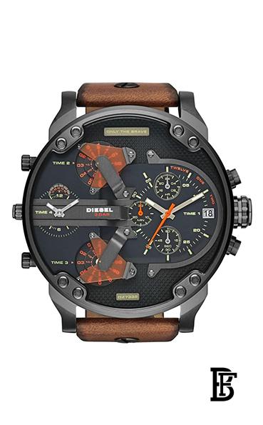 DIESELMen's Mr. Daddy Round Shape Leather Band Chronograph Wrist Watch 57 mm - Brown - DZ7332 image 1